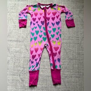 Little Sleepies Ombré Hearts Bamboo Zippy Pajamas (3-6 months)